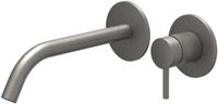 IVY Bond 2-Gats Wandmontage Gebogen Uitloop Geborsteld Metal Black PVD Afbouwdeel