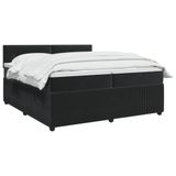 vidaXL Boxspringbed met matras, Zwart, 200 x 200 cm, Fluweel