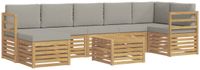 vidaXL Buiten bankenset 8 st Wit en Lichtgrijs Polyester