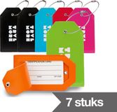 TRVLMORE Kofferlabel - 7 Stuks - Bagagelabels voor Koffers en Tassen - Meerdere kleuren