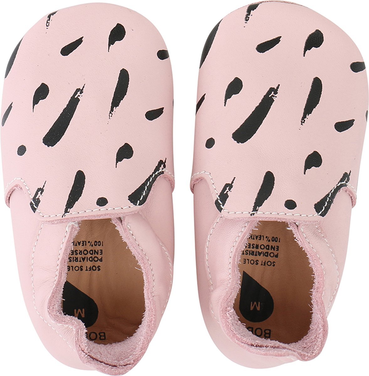 Bobux babyslofjes blossom black paint trims loafer - maat 32