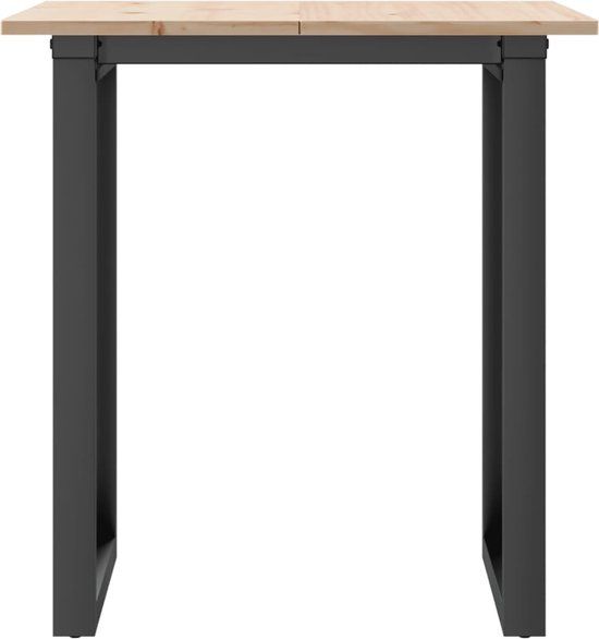vidaXL Eettafel O-frame 60x60x75 cm massief grenenhout en staal
