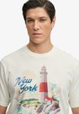 Superdry Maritime Loose T-shirt Heren XXl Katoen Ronde Hals Korte Mouw Winter White Printopdruk