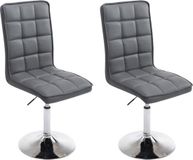 CLP Peking Set van 2 Eetkamerstoelen - Kunstleer grijs