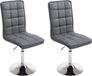 CLP Peking Set van 2 Eetkamerstoelen - Kunstleer grijs
