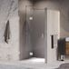 Brauer Void - Nisdeur - 2-Delig - Helder Glas - 110 x 200 cm - Omkeerbaar - met Draaideur 60 cm - Aan Glas - incl. Glascoating - Chroom