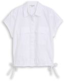 Tom Tailor - Blouse ample en popeline - Taille 42 - Blanc