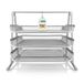 D.RECT COMO Bureau-organizer A4 van metaal, documentenhouder met 3 vakken van draadgaas, bureau-organizer, zilver