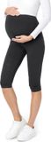 Be Mammy Dames Capri Zwangerschapsleggings - 3/4 Lengte - Katoen - Elasthan - Yogabroek - Zwart - M