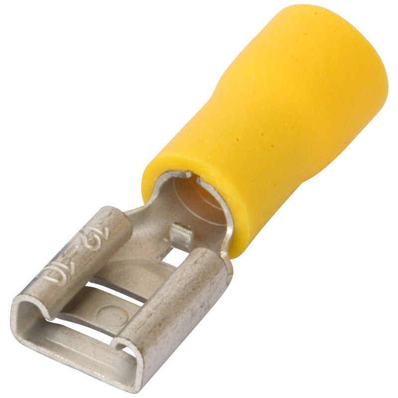 Toolstation Platte stekkerhuls 6mm geel (100 Stuks)