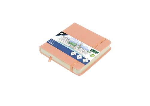 Kangaro Art schetsboek, 12 x 12 cm, oudroze, PU, harde kaft, 80 vellen, 140 gram, crèmekleurig papier, roze