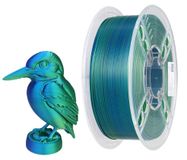 PLA-filament, effet soie, double couleur, 1,75 mm, 1 kg, bleu/vert
