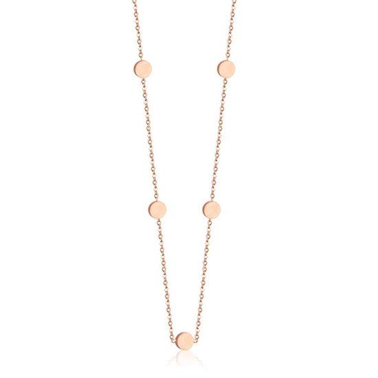Cilla Jewels dames ketting Edelstaal Verguld Rose Muntjes