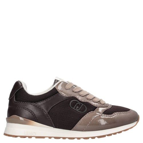 Liu Jo Maxi Wonder Low 02 Bis leren sneakers - mokka