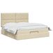 vidaXL Ottoman bed met matras Crèmekleurig 180 x 200 cm Stof
