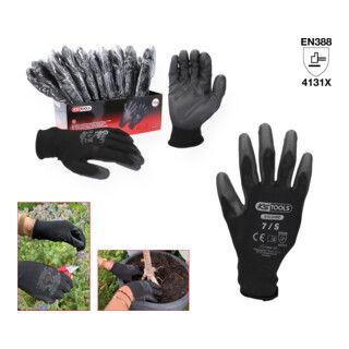 KS Tools Micro fijngebreide handschoenen zwart, maat 7 - 12 stuks