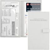 Auto verzekering en registratie kaarthouder - Voertuig Handschoenenkastje Document Organizer - Auto Essentiële Papierwerk Houder voor DMV, AAA, Contactgegevens Kaarten - Premium PU Lederen Portemonnee