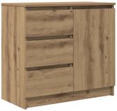 vidaXL Dressoir met lade, Artisanaal eikenkleurig, 71x35x65 cm