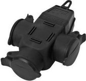 interBär 9007-004.01 3-voudige koppeling Rubber 230 V Zwart IP44