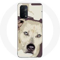 Oppo Etui voor Oppo A74 5G Pitbull hond wit Maniacase