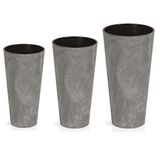 WELL HOME MOBILIARIO & DECORACIÓN Tubus Slim Effect Bloempotten van kunststof met tank in donkergrijs, maat M