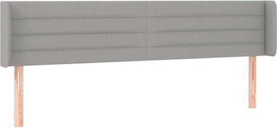 vidaXL Hoofdbord met randen 163x16x78/88 cm stof lichtgrijs