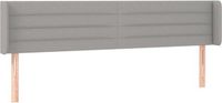 vidaXL Hoofdbord met randen 163x16x78/88 cm stof lichtgrijs