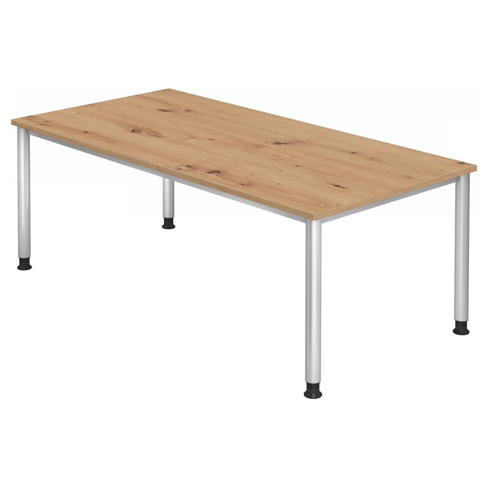 hjh OFFICE PRO HILO 2E S | Bureau - 200 x 100 Tafelhoogte I In hoogte verstelbaar Knoestige Eiken