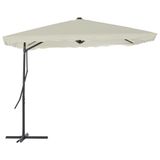Maison Exclusive Parasol avec mât en acier, 250x250 cm, blanc sable
