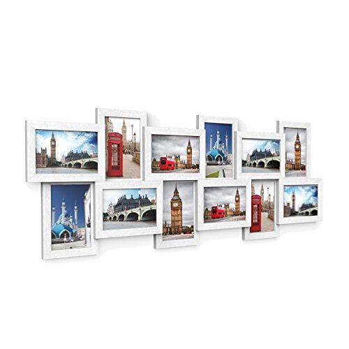 Songmics Fotolijst Collage voor 12 foto's 10 x 15 cm - Wit - RPF22W