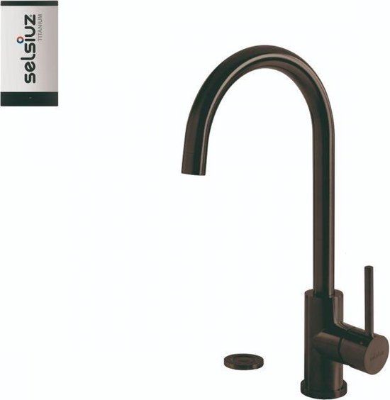 Selsiuz Push Rond Gun Metal Zwart Kokend-water-kraan | RVS | 3 jaar garantie