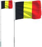 vidaXL - Vlag met vlaggenmast België 5,5 m aluminium