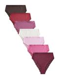 Next - Dames - Set van 7 hoog opgesneden slips van katoen en kant - Roze