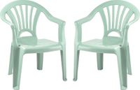 Plasticforte Kinderstoel - 2x - kunststof - mint groen - 35 x 28 x 50 cm