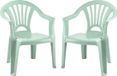 Plasticforte Kinderstoel - 2x - kunststof - mint groen - 35 x 28 x 50 cm