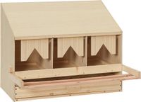 vidaXL Kippenlegkast 3 compartimenten 72x33x54 cm massief grenenhout