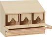 vidaXL Kippenlegkast 3 compartimenten 72x33x54 cm massief grenenhout