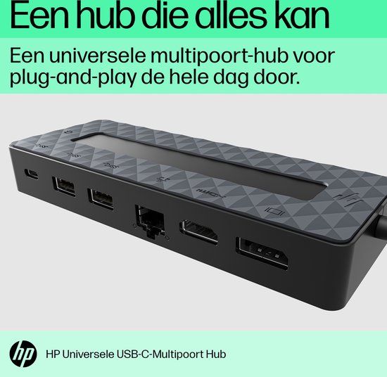 HP USB Hub - 7-in-1 - Black - 50H98AA#ABB
