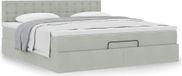 Prolenta Maison Exclusive Ottoman bedframe met matras, lichtgrijs, 160x200 cm, fluweel