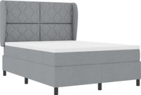 vidaXL Boxspringbed met hoofdeinde, lichtgrijs, 160 x 200 cm, gestoffeerd