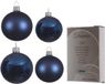 Kaemingk B.V. Lot complet de boules de Noël en verre bleu foncé brillant/mat 38x pièces - 18x 4 cm et 20x 6 cm - Incluant 50x crochets