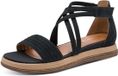 Tamaris - Dames - Plateau sandalen - Blauw - Maat 37