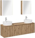 vidaXL Badkamerkastenset 5 stuks Artisanaal eiken Bewerkt hout