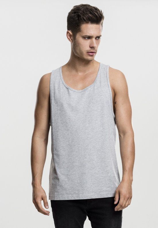 Urban Classics Jersey Big Heren Tanktop - Zwart - XXL