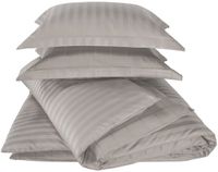 De Witte Lietaer Zygo Dekbedovertrek Atmosphere 140x220 cm + Kussensloop 60x70 cm Taupe Gestreept Katoen