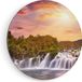 Artaza Dibond Cercle mural Cascades dans la forêt - Ø 40 cm - Cercle mural - Tableau rond