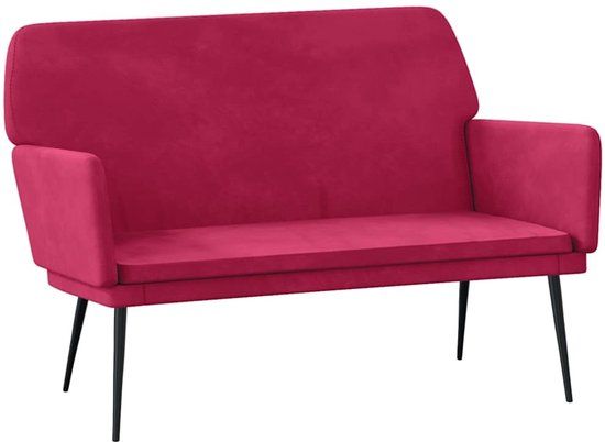 vidaXL Bankje 108x79x79 cm fluweel wijnrood