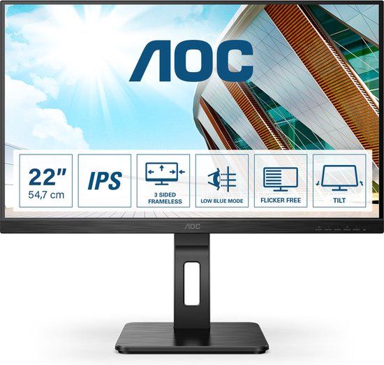 AOC 22P2Q - 21.5 inch Monitor - IPS - 75Hz - Full HD