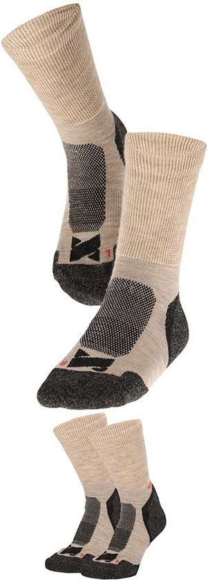 Morethansocks - Hiking Sokken - Merino Wol - 2-Paar - Beige