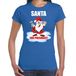 Bellatio Decorations Santa for president Kerstshirt / Kerst t-shirt blauw voor dames - Kerstkleding / Christmas outfit XL